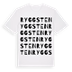 White t-shirt med Ryggsten ordlek t-shirt
