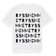 White t-shirt med Rysshemmet ordlek t-shirt