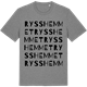 Mid Heather Gray t-shirt med Rysshemmet ordlek t-shirt