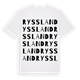 White t-shirt med Ryssland ordlek t-shirt