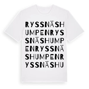 Ryssnäshumpen ordlek t-shirt – ekologisk bomull t-shirt från Pinshirt