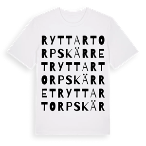 Ryttartorpskärret ordlek t-shirt – ekologisk bomull t-shirt från Pinshirt