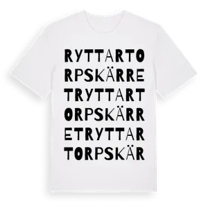 Ryttartorpskärret ordlek t-shirt – ekologisk bomull t-shirt från Pinshirt