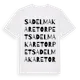 White t-shirt med Sadelmakaretorpet ordlek t-shirt