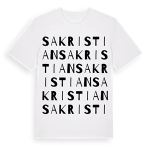 Sakristian ordlek t-shirt – ekologisk bomull t-shirt från Pinshirt