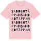 Pink Cotton t-shirt med Sandbotäppan ordlek t-shirt