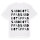 White t-shirt med Sandbotäppan ordlek t-shirt