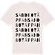 Vintage White t-shirt med Sandbotäppan ordlek t-shirt
