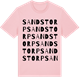 Pink Cotton t-shirt med Sandstorp ordlek t-shirt