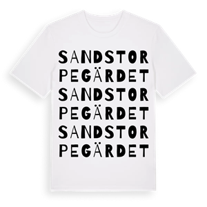 Sandstorpegärdet ordlek t-shirt – ekologisk bomull t-shirt från Pinshirt