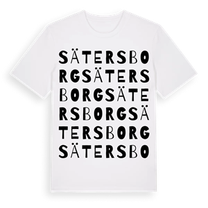 Sätersborg ordlek t-shirt – ekologisk bomull t-shirt från Pinshirt