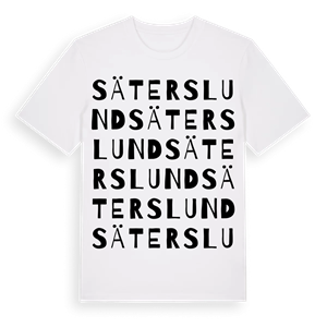 Säterslund ordlek t-shirt – ekologisk bomull t-shirt från Pinshirt
