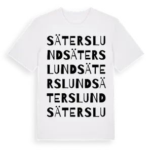Säterslund ordlek t-shirt – ekologisk bomull t-shirt från Pinshirt