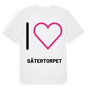 Jag älskar Sätertorpet t-shirt stort tryck – ekologisk bomull t-shirt från PinShirt