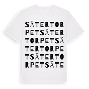 Sätertorpet ordlek t-shirt – ekologisk bomull t-shirt från PinShirt