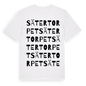 Sätertorpet ordlek t-shirt – ekologisk bomull t-shirt från Pinshirt