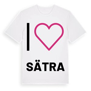 Jag älskar Sätra t-shirt stort tryck – ekologisk bomull t-shirt från PinShirt