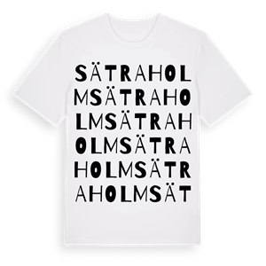 Sätraholm ordlek t-shirt – ekologisk bomull t-shirt från Pinshirt