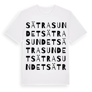 Sätrasundet ordlek t-shirt – ekologisk bomull t-shirt från Pinshirt