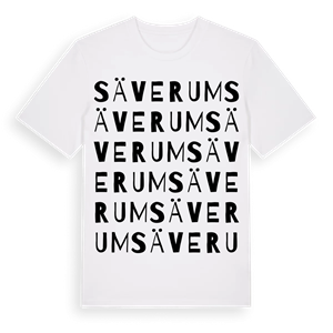 Säverum ordlek t-shirt – ekologisk bomull t-shirt från Pinshirt