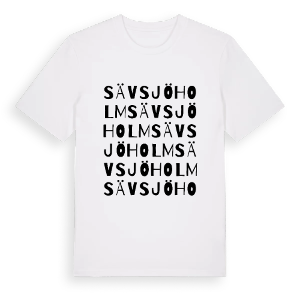 Sävsjöholm ordlek t-shirt – ekologisk bomull t-shirt från PinShirt