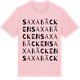 Pink Cotton t-shirt med Saxabäcken ordlek t-shirt