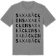 Mid Heather Gray t-shirt med Saxabäcken ordlek t-shirt
