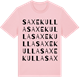 Pink Cotton t-shirt med Saxekulla ordlek t-shirt