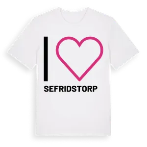Jag älskar Sefridstorp t-shirt stort tryck – ekologisk bomull t-shirt från Pinshirt