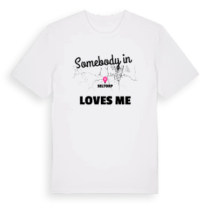Någon i Seltorp älskar mig t-shirt – ekologisk bomull t-shirt från Pinshirt