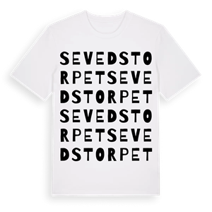 Sevedstorpet ordlek t-shirt – ekologisk bomull t-shirt från Pinshirt