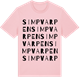 Pink Cotton t-shirt med Simpvarpen ordlek t-shirt