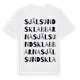 White t-shirt med Själsundsklabbarna ordlek t-shirt
