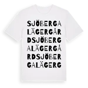 Sjöberga Lägergård ordlek t-shirt – ekologisk bomull t-shirt från Pinshirt