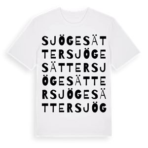 Sjögesätter ordlek t-shirt – ekologisk bomull t-shirt från Pinshirt