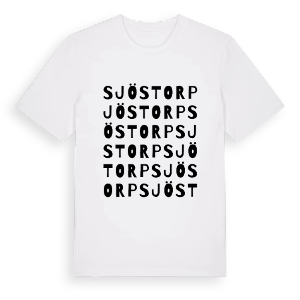 Sjöstorp ordlek t-shirt – ekologisk bomull t-shirt från PinShirt