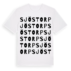 Sjöstorp ordlek t-shirt – ekologisk bomull t-shirt från Pinshirt