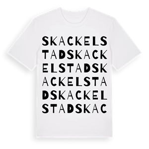 Skackelstad ordlek t-shirt – ekologisk bomull t-shirt från Pinshirt