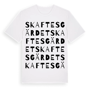 Skaftesgärdet ordlek t-shirt – ekologisk bomull t-shirt från Pinshirt
