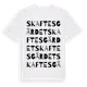 White t-shirt med Skaftesgärdet ordlek t-shirt