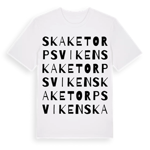Skaketorpsviken ordlek t-shirt – ekologisk bomull t-shirt från Pinshirt