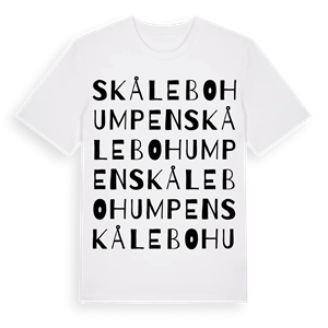 Skålebohumpen ordlek t-shirt – ekologisk bomull t-shirt från Pinshirt