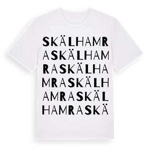 Skälhamra ordlek t-shirt – ekologisk bomull t-shirt från PinShirt