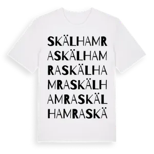 Skälhamra ordlek t-shirt – ekologisk bomull t-shirt från Pinshirt