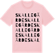 Pink Cotton t-shirt med Skallegärde ordlek t-shirt