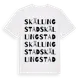 White t-shirt med Skällingstad ordlek t-shirt