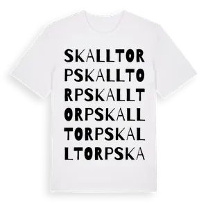 Skalltorp ordlek t-shirt – ekologisk bomull t-shirt från Pinshirt
