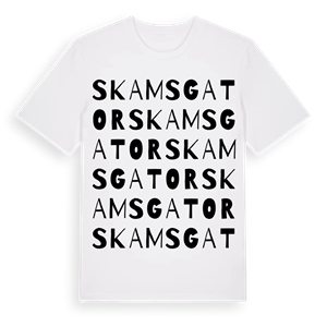 Skams gator ordlek t-shirt – ekologisk bomull t-shirt från Pinshirt