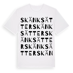 Skänksätter ordlek t-shirt – ekologisk bomull t-shirt från Pinshirt