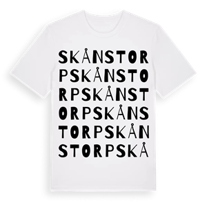 Skånstorp ordlek t-shirt – ekologisk bomull t-shirt från Pinshirt